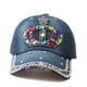 thumbnail image 1 of Gorra de béisbol de mezclilla con diseño de corona de diamantes de imitación para adultos, 1 of 4