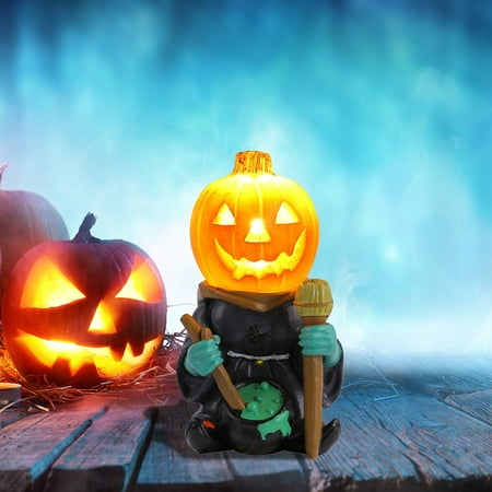 

cordless night light read Christmas LED Light Pumpkin Desktop Ornaments Decorative Glowing Small Head Resin Garden Decoration