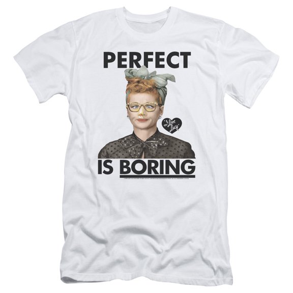I Love Lucy Perfect Is Boring S/S Adult 30/1 T-Shirt White