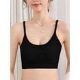 thumbnail image 5 of Spencer Women's Pullover Comfort Bralette, Sizes M-XL, Cami Bras U-Neck Padded Seamless Straps Bralette for Women, Black, 5 of 10