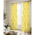 thumbnail image 5 of Yellow Morocco Sheer Curtains 84 Inch Length 2 Panels Set for Living Room/Bedroom, Bohemia Nation Abstract Geometric Motifs Kitchen Curtains Grommet Semi-Sheer Curtains Window Treatments 42"x84"x2, 5 of 7