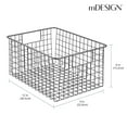 thumbnail image 4 of mDesign Metal Wire Food Organizer Basket, Built-In Handles, 4 Pack, Dark Gray, 4 of 9