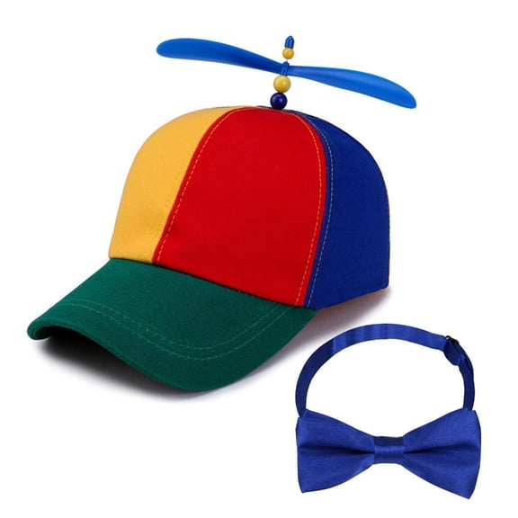 Giaone Rainbow Color Propeller Baseball Caps Bow Tie Child Outdoor Camping Travel Hat
