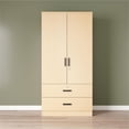 thumbnail image 4 of Better Home NW-108-BEE Armoire Garde-Robe en Bois Grace à 2 Portes avec 2 Tiroirs, Érable, 4 of 10