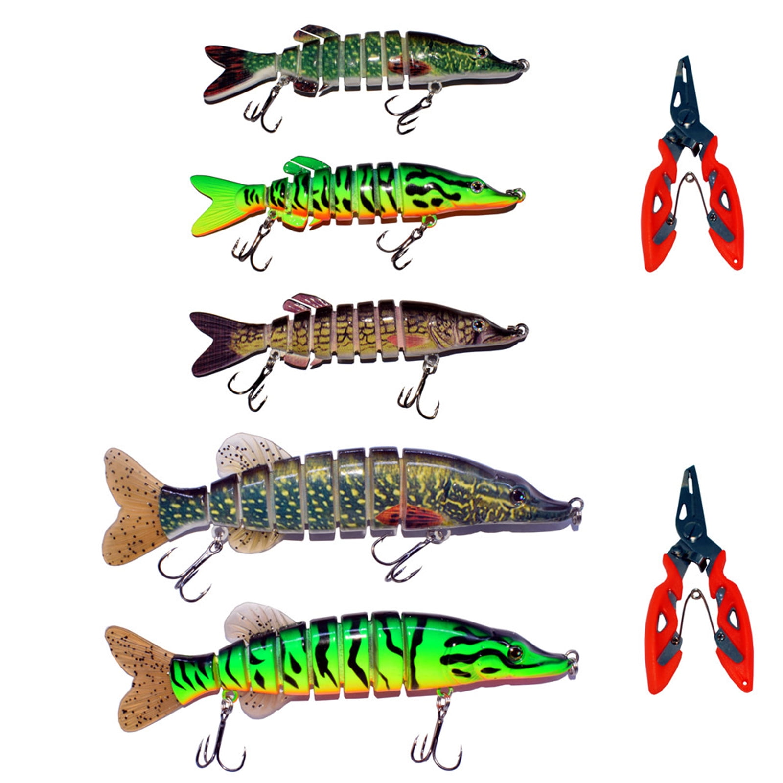 Fishing Lure Bait Swimbait Crankbait for Bass Trout Sunfish Catfish Fishhook Lifelike Muskie Fish Fishing Tackle 5inch 8inch
