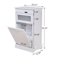 thumbnail image 6 of VECELO 10-13 Gallon Tilt Out Trash Can Cabinet, Wooden Hidden Garbage Recycling Station with Flip Door, Negative Ion-Deodorizing Function, White, 6 of 7
