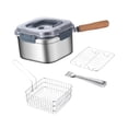 thumbnail image 2 of Juego de sartenes para freír, colador de alimentos, 2500 ml, vaporera multiusos, freidora para reuniones, restaurantes, cocinas, hogares, viajes, 2 of 9