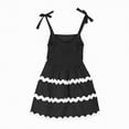 thumbnail image 4 of NIEWTR Robe Douce pour Tout-Petites Filles Petite Fille Imprimé de Fruits Robe d'Été Sans Manches pour Vacances d'Été (Noir, 4-5 Ans), 4 of 5