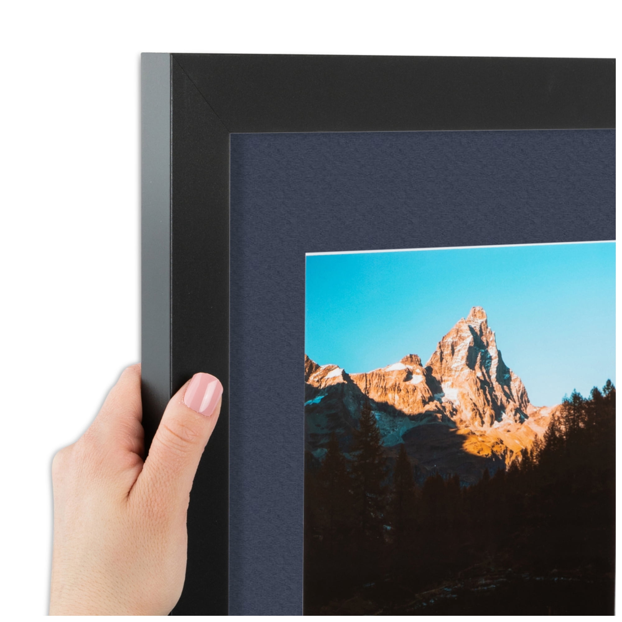 ArtToFrames Collage Photo Picture Frame with 4 - 8.5x11 Openings, Framed in Black with Blue Jay and Black Mats (CDM-3926-1)