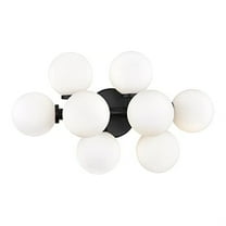 CWI Lighting Arya 8 Light Frosted Glass Wall Sconce in Black/White