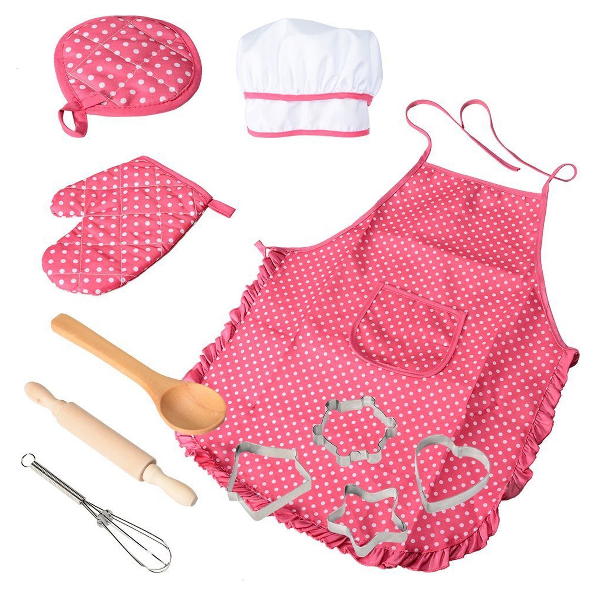 Gemeer Children's Cooking and Baking Set 34-Pcs Includes Apron for Little  Boys, Chef Hat, Oven Mitt & Utensil to Dress Up Chef Career Role Play for