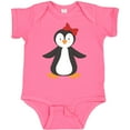thumbnail image 3 of Inktastic Cute Penguin, Girl Penguin With Red Ribbon Boys or Girls Baby Bodysuit, 3 of 5