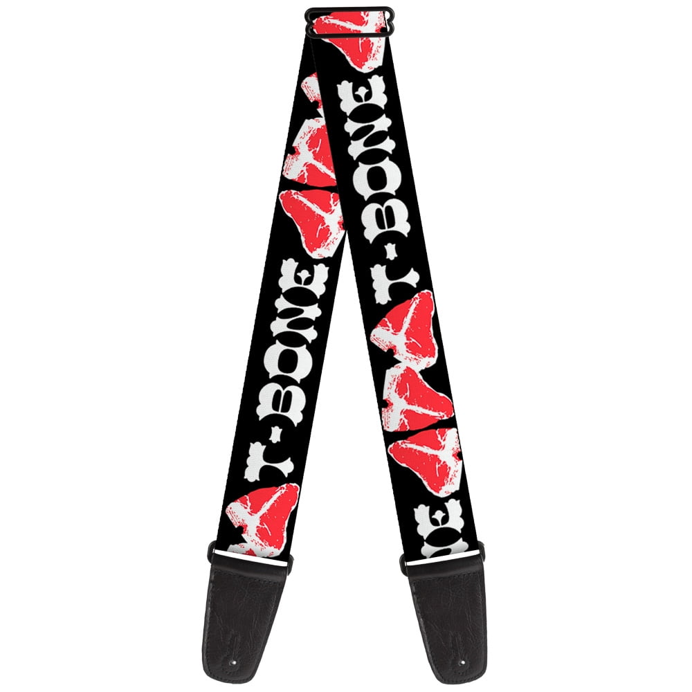 Buckle-Down Guitar Strap, Steaks T Bone Text, 2 Inches Wide