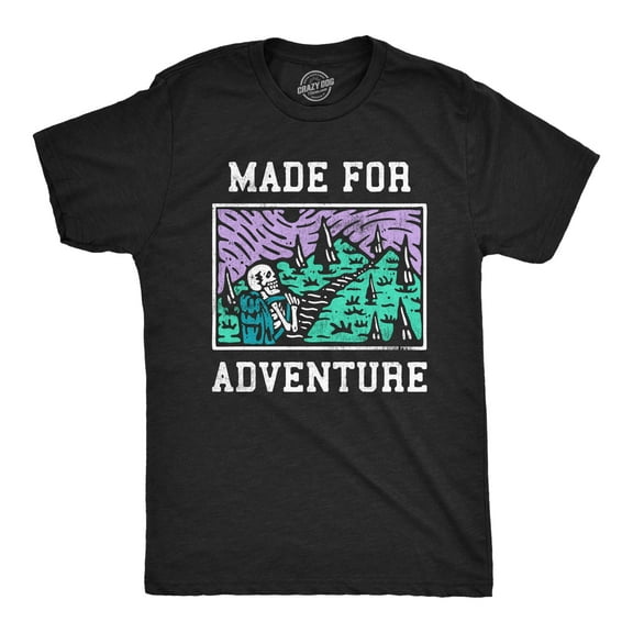Mens Made for Adventure T Shirt Funny Hiking Outdoors Camping Lovers Tee for Guys Graphic Tees