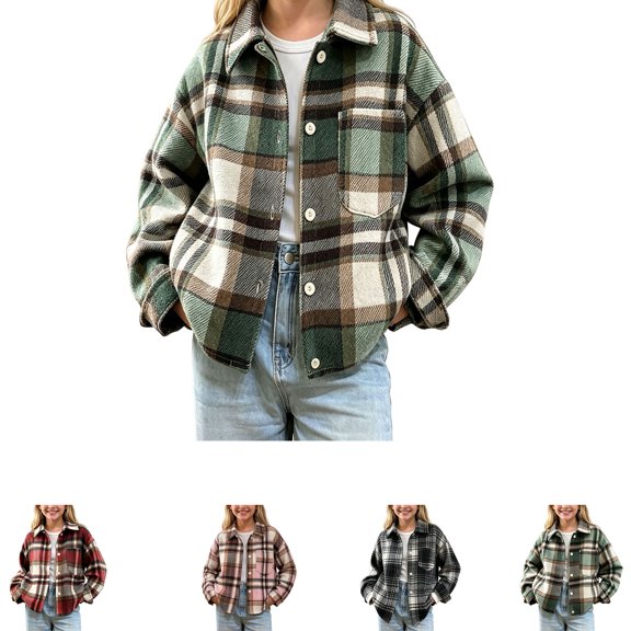 Swuxness Toddler Fall Casual Shirt Jackets Long Sleeve Print Button Closure Short Windbreaker Coat