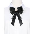 thumbnail image 4 of INSPIRE CHIC Corbata de broche de cinta elegante para mujeres con encaje y cuentas para varias ocasiones Negro, 4 of 5