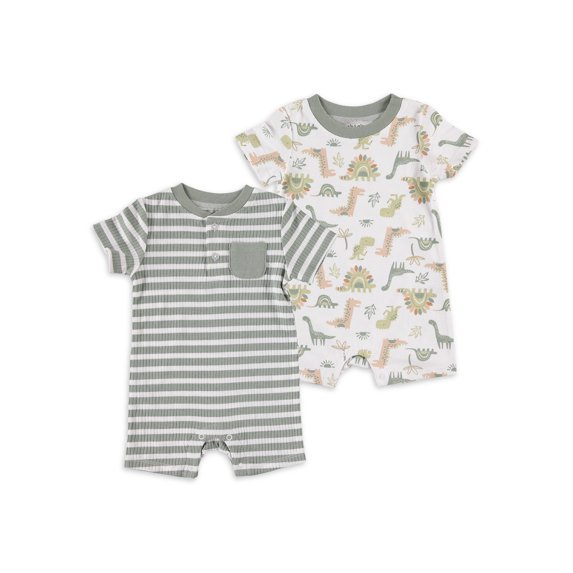 Chick Pea Baby Boy 2 Pk Rompers, Sizes Newborn-9 Months