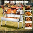 thumbnail image 4 of LUXOAK Electric Rotisserie Grill Kit with Windscreen, 46" Height-Adjustable Charcoal Roaster, 132 Lbs Capacity, 45W Motor, Stainless Steel Spit with Lockable Wheels for Outdoor Camping, 4 of 9