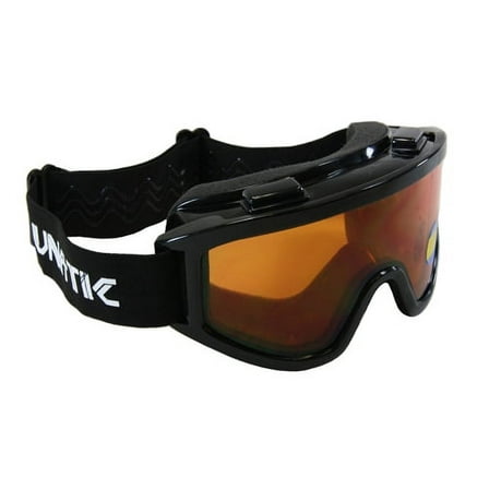 Lunatic, L-100D, Adult Dual Lens Goggles - Black with Amber Lens - Snowmobile ATV MX Motocross