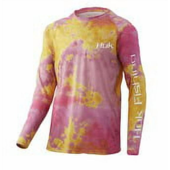 Huk Women's Tie Dye Pursuit Pink Lady X-Small Long Sleeve Fishing Shirt