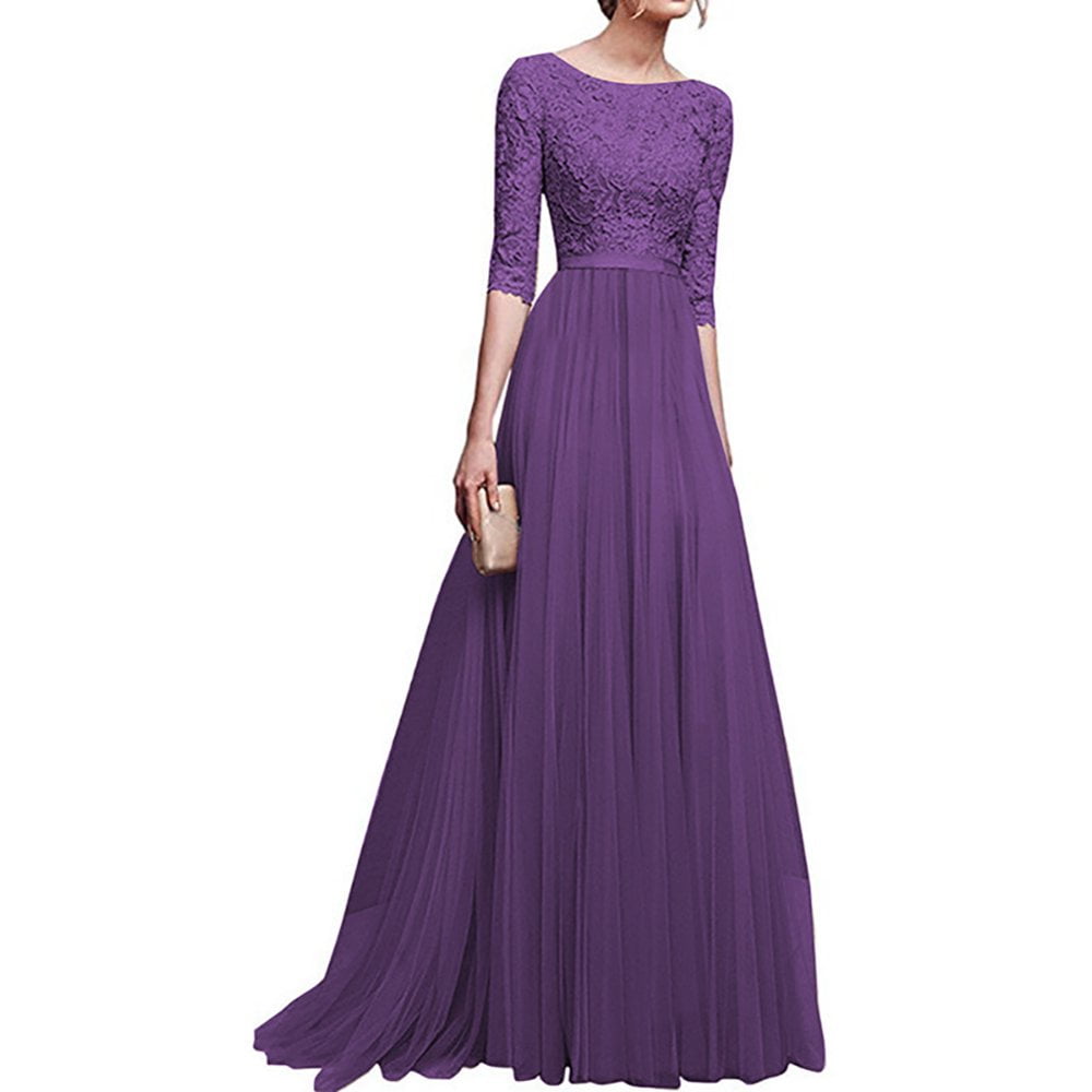 POINTERTECK Women Elegant Chiffon Dress Evening Formal Maxi Gown Dresses White S Walmart