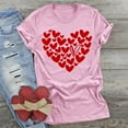 thumbnail image 2 of Virmaxy Womens Short Sleeve Round Neck Shirts Valentine's Day Print T- Fashion Comfortable Female Blouses Tops Pink M, 2 of 5
