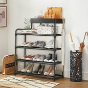 5-Tier Free Standing Shoe Rack, 30.9 Inches Shoe Shelf, Entryway Shoe Organizer Storage Cabinet, Black