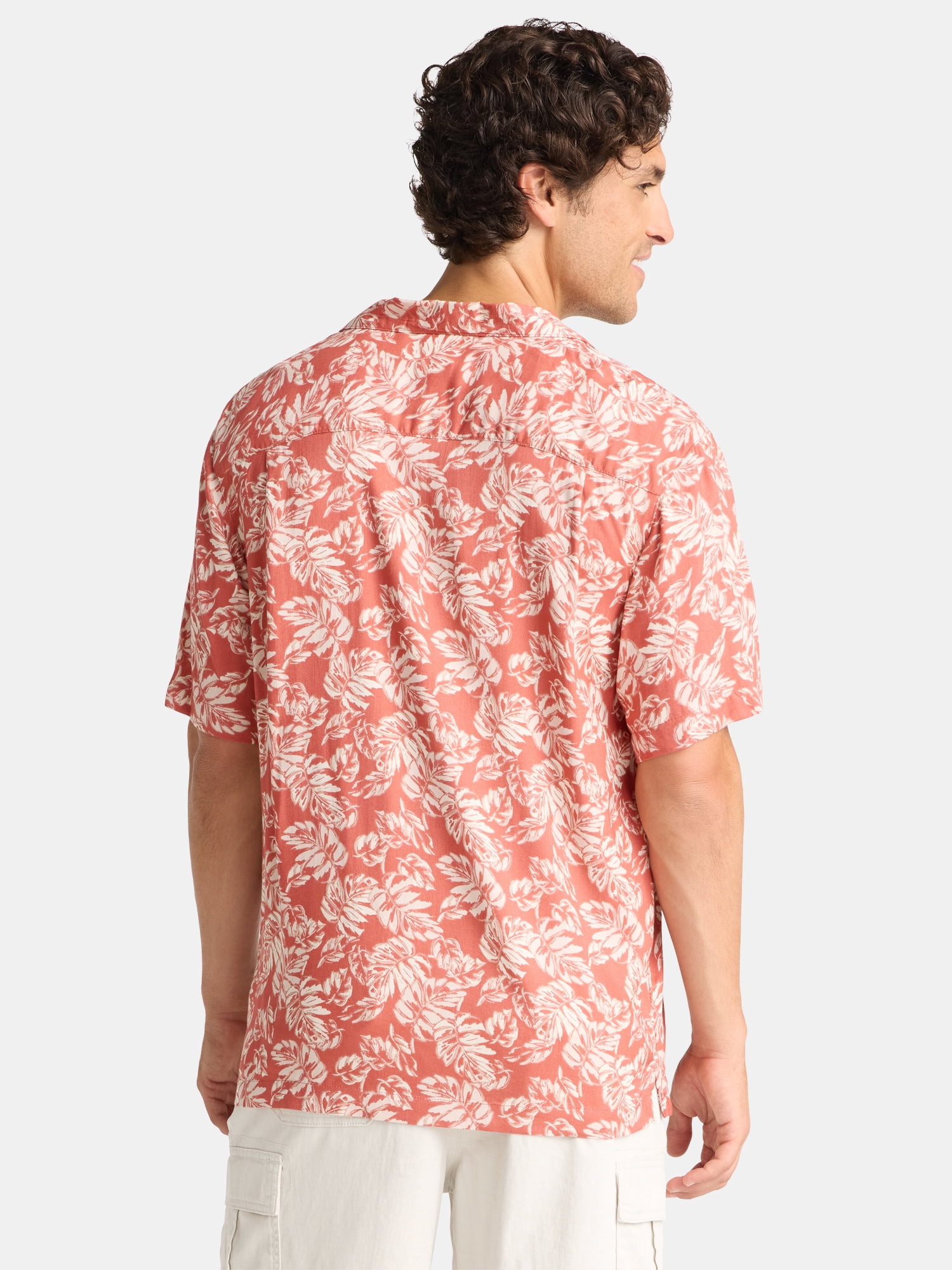 George Men's Relaxed Fit Viscose Camp Shirt, Sizes S-3XL
