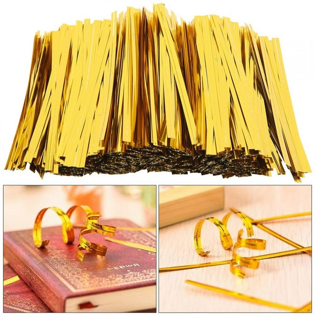 Corbata Retorcida Para Panadería, Corbata Retorcida Para Mascotas Ecológica No Tóxica, Lazos Para Bolsas De Pan De 10cm Para Panadería, Fiesta De Bodas, Golosinas Para Mascotas ANGGREK Oro 10 cm/3200 piezas
