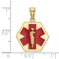 thumbnail image 5 of Auriga Fine Jewelry 10K Yellow Gold Enameled Medical Disc Pendant for Women (L-23.25 mm,W-18.3 mm), 5 of 6