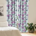 thumbnail image 2 of Ambesonne Floral Curtains, Hydrangeas Flowers Vintage, Pair of 28"x84", Pale Purple Grey Teal, 2 of 5
