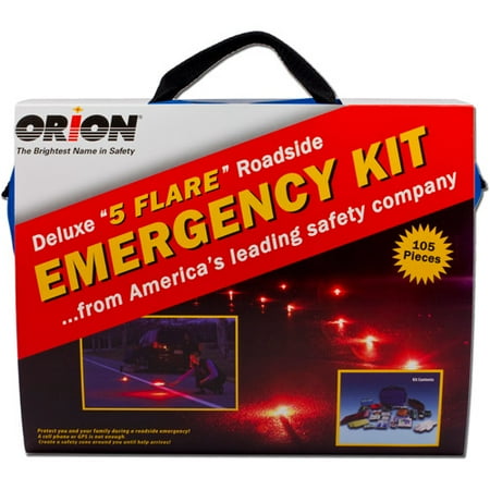 Orion Safety Products Deluxe 5-Flare Roadside Emergency Kit