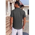 thumbnail image 2 of COOFANDY Mens Button Down Short Sleeve Shirt Casual Summer Stretch Dress Shirts Wrinkle Free, 2 of 6