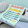 thumbnail image 3 of Five Grounding Techique Flannel Throw Blanket Warm Cozy Soft Funny Print Blankets, 3 of 5