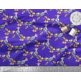 thumbnail image 1 of Soimoi Blue Cotton Voile Fabric Autumn Leaves & Woodpecker Bird Print Fabric by the Yard 58 Inch Wide, 1 of 3