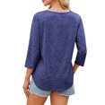 thumbnail image 7 of Kezqiaxn 3/4 Length Sleeve Womens Tops Fall V-Neck Loose Casual Shirts Business Dressy Work Blouses Fashion Clothing, 7 of 7