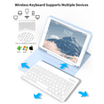 thumbnail image 3 of Aoub Keyboard Case for iPad 6th / 5th Generation 2018/2017 9.7 Inch, iPad Air / Air 2, Magnetic Detachable Wireless Bluetooth Folio Stand Rechargeable Keyboard Cover with Pencil Holder, Blue, 3 of 8