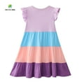 thumbnail image 2 of HILEELANG Girls Cotton Color Block Dress – 100% Soft Cotton Summer Sundress with Ruffle Sleeves, Multi-Color, Sizes 2T-12, 2 of 5