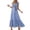 Blue, variant on Women's V-Neck Sleeveless Maxi Dress, Ruffle Trim Wrap Tie Waist Long Dress, Flowy Casual Summer Midi Dress for Beach, Parties & Daily Wear(White/M)
