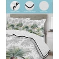 thumbnail image 4 of Summer Tropical Leaves Full Size Down Alternative Comforter, Lightweight Comforter Quilt Bedding Set with Pillow Shams Green Botanical Palm Trees All Seasons Bed Comforter Duvet Insert 78"x90", 4 of 7
