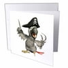 African Grey Cartoon Parrot Pirate Captain 6 Greeting Cards with envelopes gc-282377-1