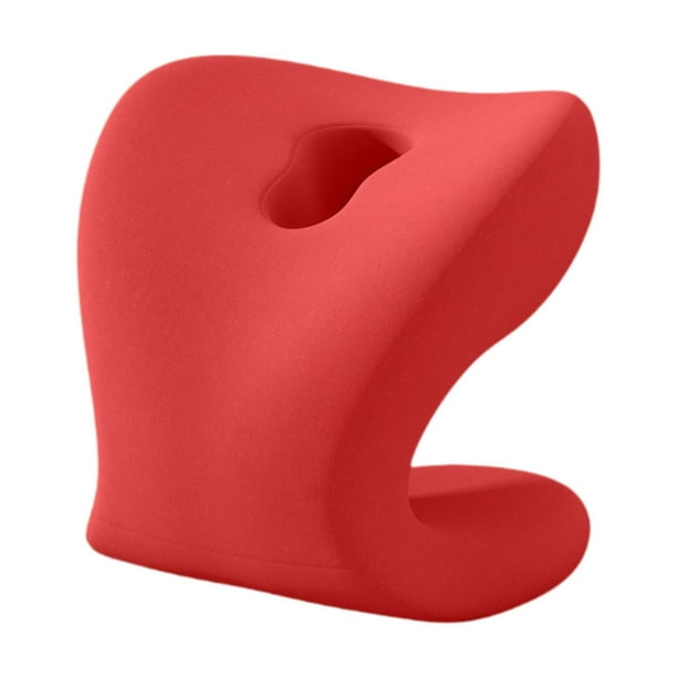 Silla de oficina con soporte cervical de espuma viscoelástica para adultos y estudiantes, lavable y agradable para la piel. Rojo