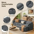 thumbnail image 6 of 110.2" Cloud Sectional Couch with L-Shape Chaise,Lofka Modern Modular Sofa with Deep Seat, Upholstered Couches for Living Room Bedroom, Gray (Plush Corduroy Fabric), 6 of 15
