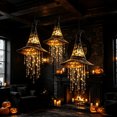 thumbnail image 6 of Lighted Witch Hat Hanging Chime, 3Pcs Halloween Magical Glow Witches Hat Hanging Decoration, Festive Spooky Ornament for Porch, Yard & Indoor Outdoor Party Display, 6 of 10