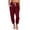 Wine, variant on Jacenvly Pants for Women Harem Pants Long Mid Waisted Drawstring Pocket Plain Trouser Pants for Women Fashion Casual Elastic Waist Loose Full Length Pants