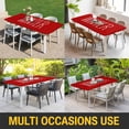 thumbnail image 5 of Hello Winter Table Cloths for 8 Foot Rectangle Tables, Red Merry Christmas New Year Patio Waterproof Elastic Fitted Tablecloths, Washable Rectangular Table Cover for Camping, 5 of 8