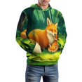 thumbnail image 5 of Foxes in The Forest 3D Print Hoodie Men Women Autumn Thin Pullover Sweatshirt Vintage Streetwear Tops, 5 of 6