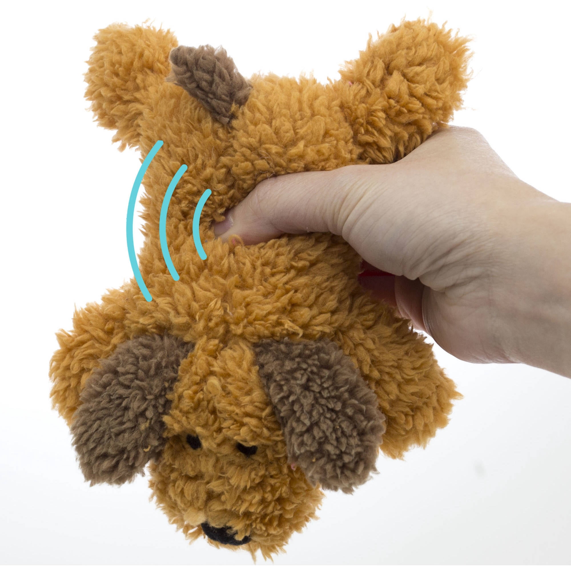 Dan Dee Squeaky & Plush Dog Toy for Small to Medium Puppies, Brown 7-inch