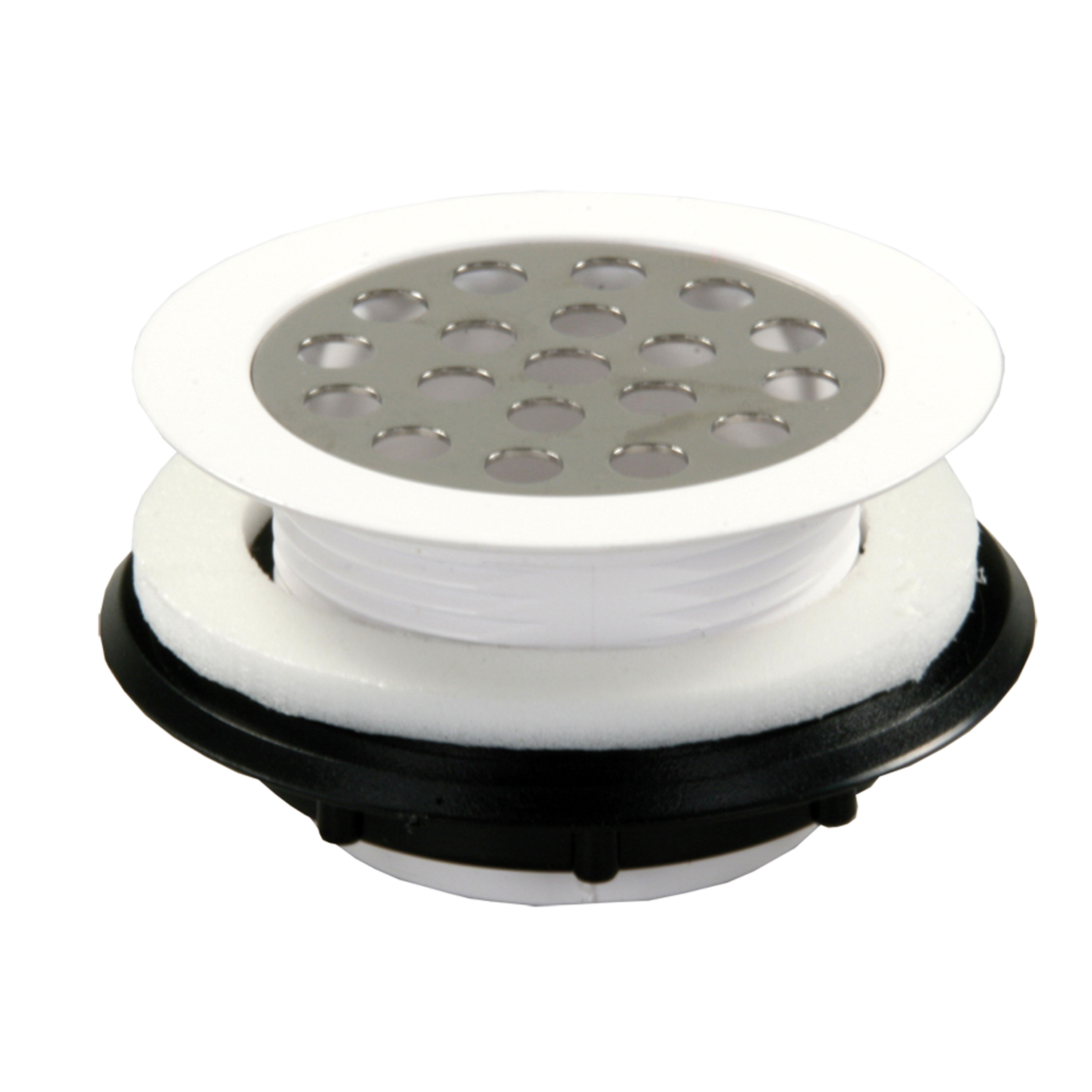 JR Products 95155 Shower Strainer with Grid White