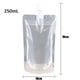 thumbnail image 5 of 50 bolsas de bebidas contenedor de bolsa de batido transparente bolsa de bebida de mano resistente a prueba de fugas y sellable 8.4 oz para botellas de bebidas de jugo congelado un embudo de plástico, 5 of 6